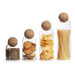 Set 4 Botellas Frascos Vidrio Transparente Tapa De Corcho - Fliperex