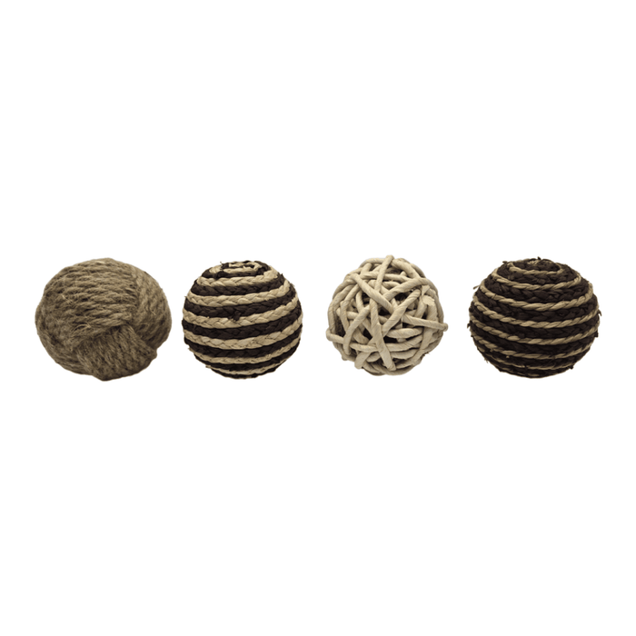 Set 3 Esferas De Yute Cuerda Para Decoracion Pelota Beige - Fliperex