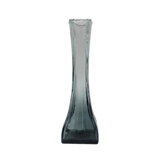 Florero Decoratico De Vidrio Transparente Base Oscura Simple - Fliperex