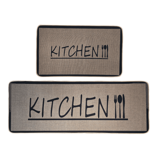 Set 2 Alfombras De Cocina Goma Antideslizante Diseño Kitchen - Fliperex