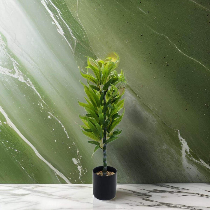 Planta Artificial Bambu Decorativa Macetero Plastico Negro - Fliperex