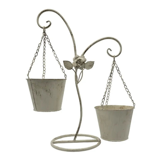 Porta Macetero Pedestal Colgante Beige Vintage Maceta Planta - Fliperex
