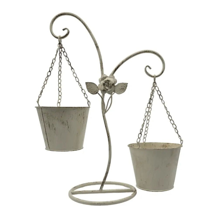 Porta Macetero Pedestal Colgante Beige Vintage Maceta Planta - Fliperex