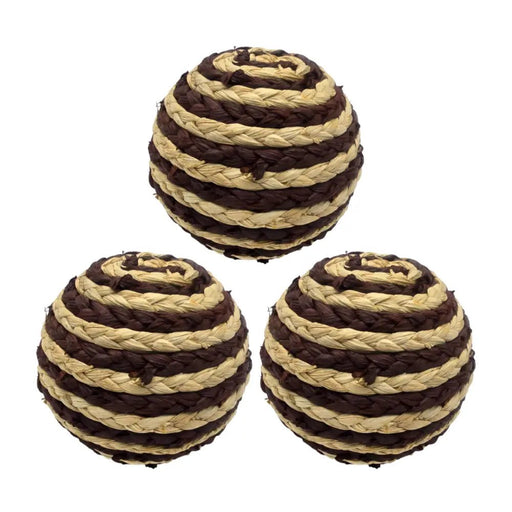 Set 3 Esferas De Yute Cuerda Para Decoracion Pelota Beige - Fliperex