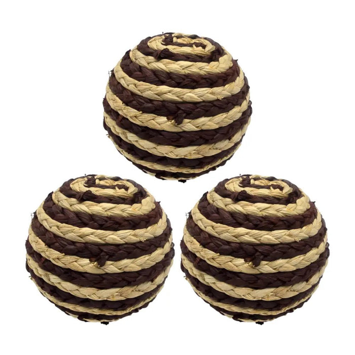Set 3 Esferas De Yute Cuerda Para Decoracion Pelota Beige - Fliperex