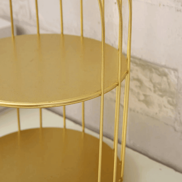 Jaula Bandeja Dorada De Decoracion Metalica Multiuso - Fliperex