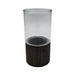 Florero Decorativo De Vidrio Cristal Liso Base de Madera - Fliperex