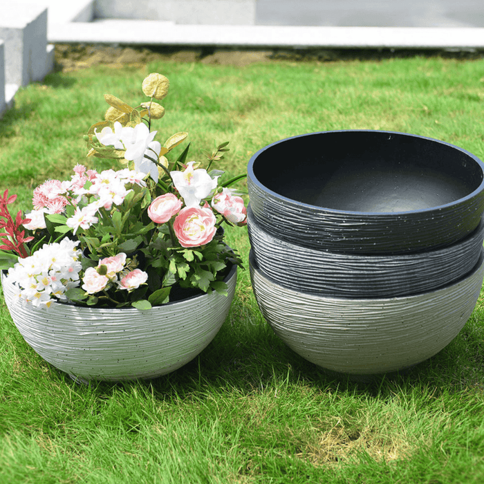 Macetero Plastico Semi Esfera Premium Diseño a Rayas S - Fliperex