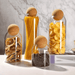 Set 4 Botellas Frascos Vidrio Transparente Tapa De Corcho - Fliperex