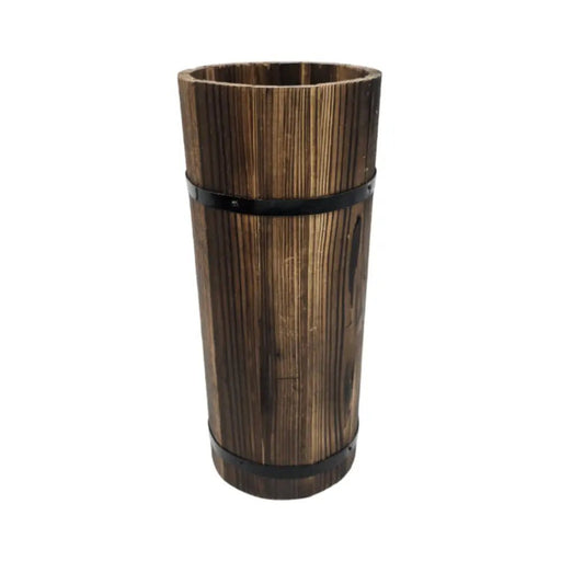 Macetero De Madera Tipo Barril Largo Alto Jardin Terraza L - Fliperex