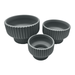 Set 3 Maceteros Maceta De Ceramica Estilo Copon Gris Mate - Fliperex