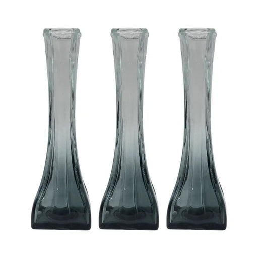 Set 3 Floreros Decorativos De Vidrio Pequeño Tonalidad Humo - Fliperex