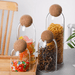 Set 4 Botellas Frascos Vidrio Transparente Tapa De Corcho - Fliperex