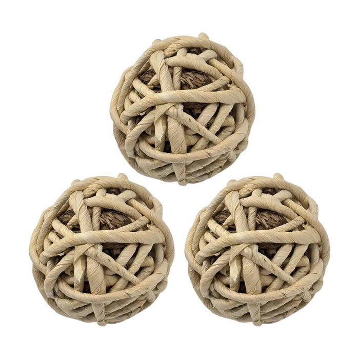 Set 3 Esferas De Fibra Cuerda Para Decoracion Pelota Marron - Fliperex