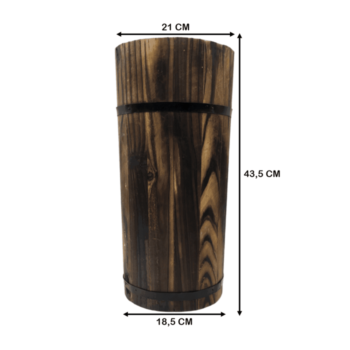 Macetero De Madera Tipo Barril Largo Alto Jardin Terraza L - Fliperex