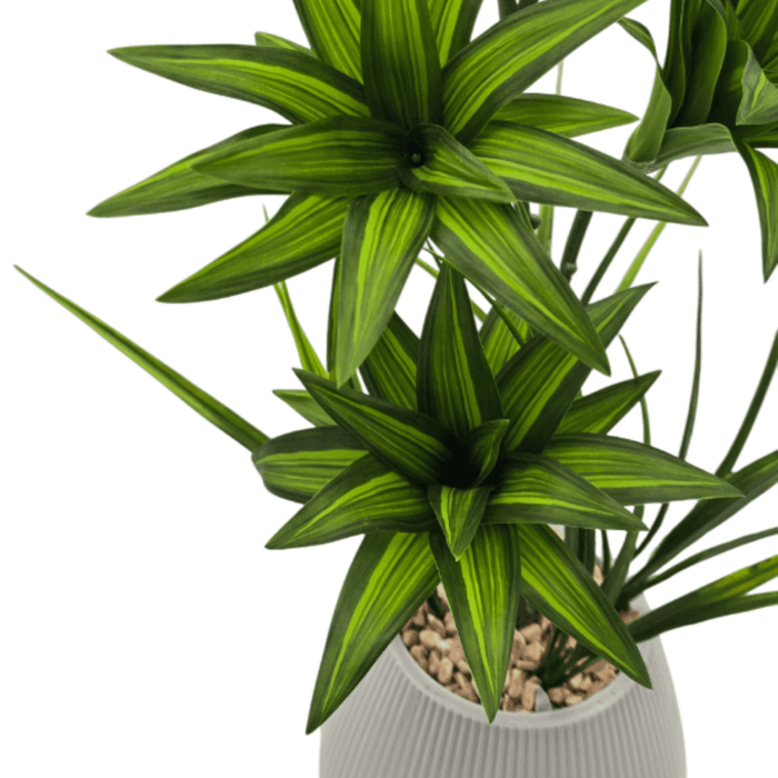 Planta Artificial Bambu Lirio Decorativo Macetero Ceramica - Fliperex