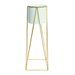 Porta Macetero Pedestal Maceta Plantas Blanco Dorado - Fliperex