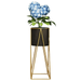 Porta Macetero Pedestal Maceta Plantas Negro Dorado - Fliperex