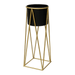 Porta Macetero Pedestal Maceta Plantas Negro Dorado - Fliperex